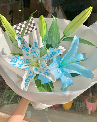 Lettering &amp; blue flower